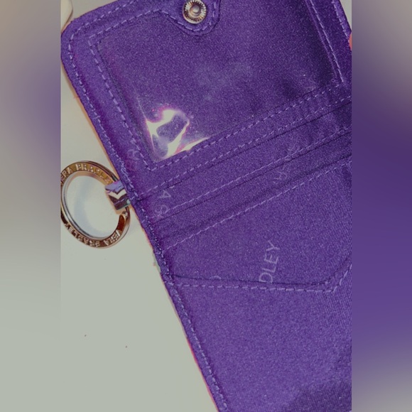 Vera Bradley Floral 4 x 6 Key Ring Wallet Purple Cyan Pink Retro Flower Design - Picture 3 of 5